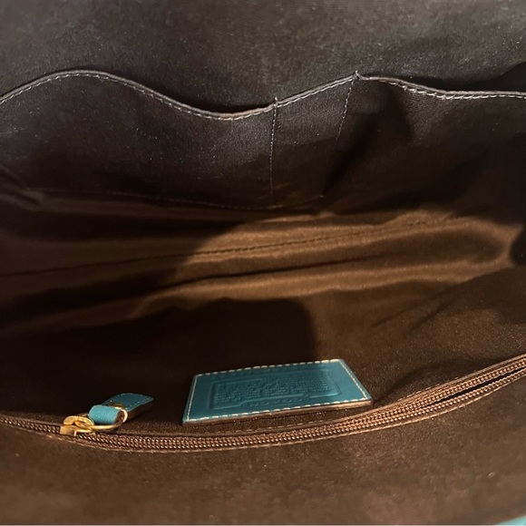 Coach Hampton Carry All Leather Handbag in Teal - Picture 6 of 10